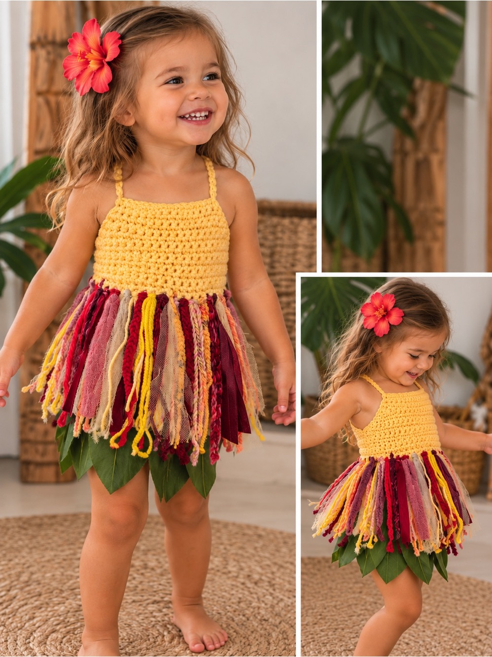 Handmade Crochet Fringe Top Girls 2T 3T Boho Fairy Halloween Costume